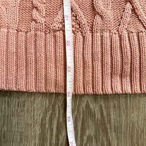 Jeanne Pierre 100% Cotton Crewneck Pink Cable Knit Sweater Long Sleeve Size M - Picture 10 of 10
